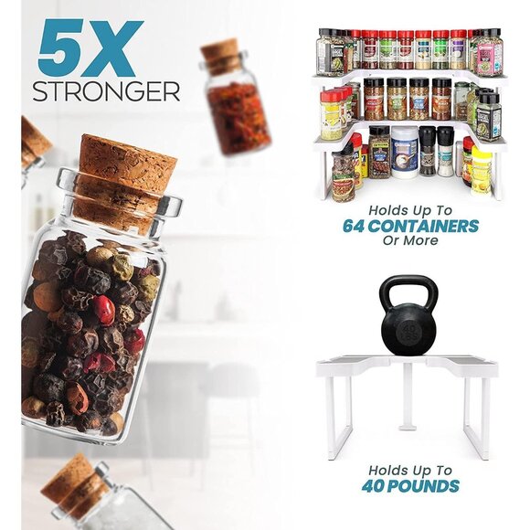 Deluxe - Expandable Spice Rack and Stackable Cabinet & Pantry Organizer 1 Set of - Picture 9 of 9